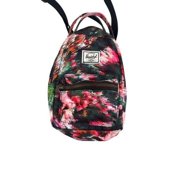 Herschel Supply Co. Mini Backpack With Adjustable Straps Floral Print Zippered - Picture 2 of 5